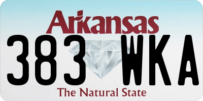 AR license plate 383WKA