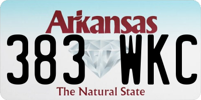 AR license plate 383WKC