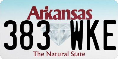 AR license plate 383WKE