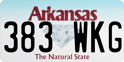 AR license plate 383WKG