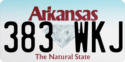 AR license plate 383WKJ