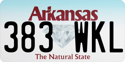 AR license plate 383WKL