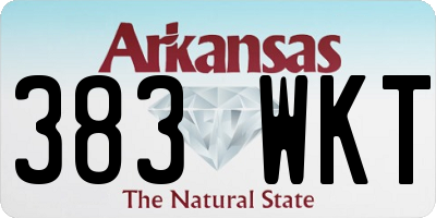 AR license plate 383WKT