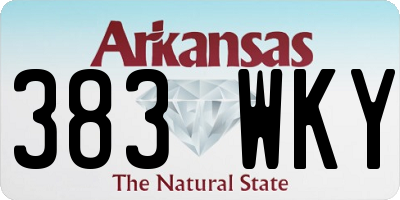 AR license plate 383WKY