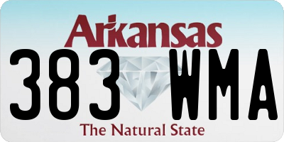 AR license plate 383WMA