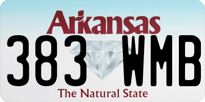 AR license plate 383WMB