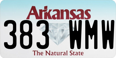 AR license plate 383WMW