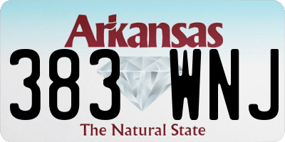 AR license plate 383WNJ