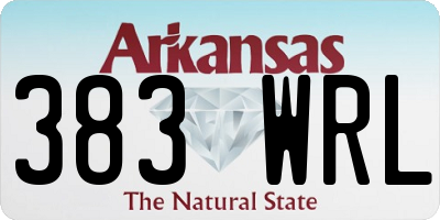 AR license plate 383WRL