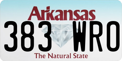 AR license plate 383WRO