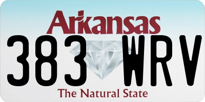 AR license plate 383WRV
