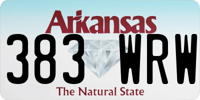 AR license plate 383WRW