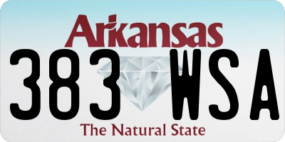 AR license plate 383WSA