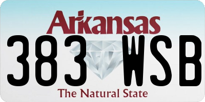 AR license plate 383WSB