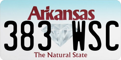 AR license plate 383WSC