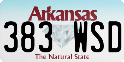 AR license plate 383WSD