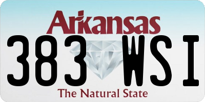 AR license plate 383WSI