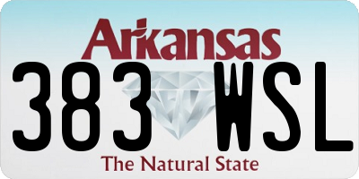 AR license plate 383WSL