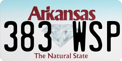 AR license plate 383WSP