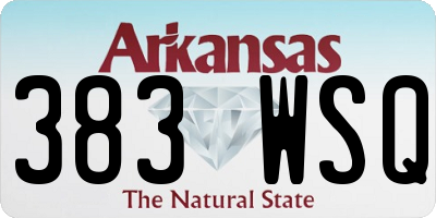 AR license plate 383WSQ