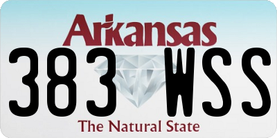 AR license plate 383WSS