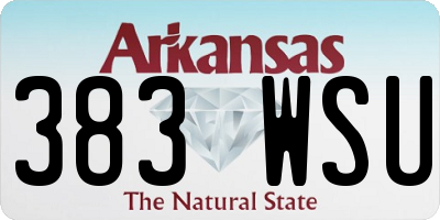 AR license plate 383WSU