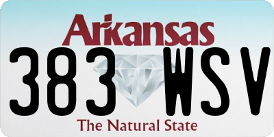AR license plate 383WSV