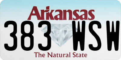 AR license plate 383WSW