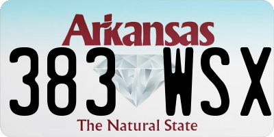 AR license plate 383WSX