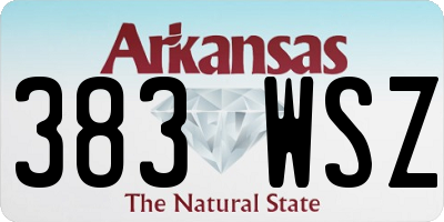 AR license plate 383WSZ