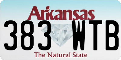 AR license plate 383WTB
