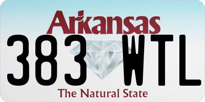 AR license plate 383WTL