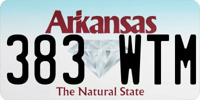 AR license plate 383WTM