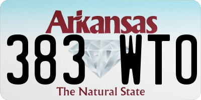 AR license plate 383WTO