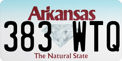 AR license plate 383WTQ