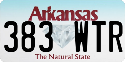 AR license plate 383WTR