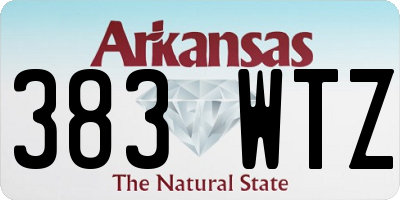 AR license plate 383WTZ