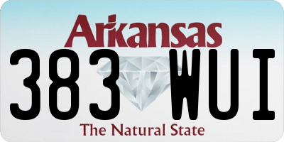 AR license plate 383WUI