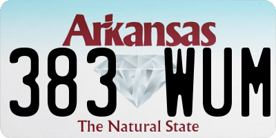 AR license plate 383WUM