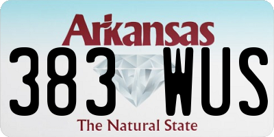 AR license plate 383WUS