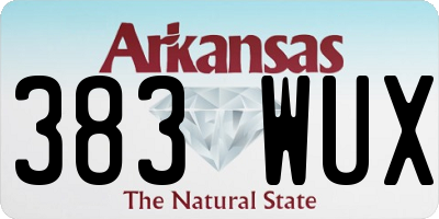 AR license plate 383WUX