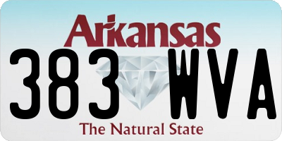 AR license plate 383WVA