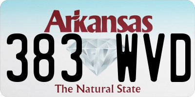 AR license plate 383WVD