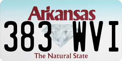 AR license plate 383WVI