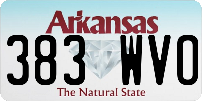 AR license plate 383WVO