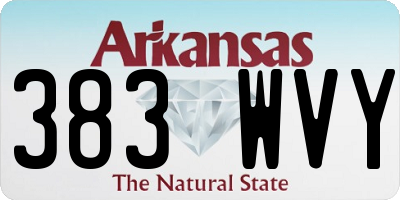 AR license plate 383WVY