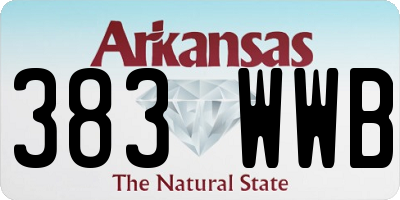 AR license plate 383WWB