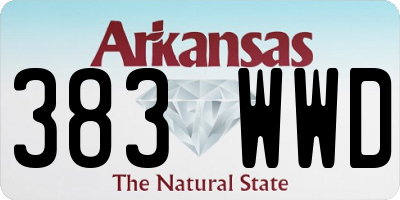 AR license plate 383WWD