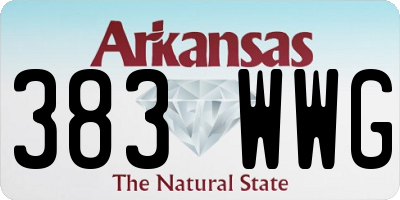 AR license plate 383WWG