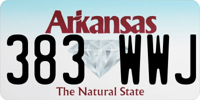 AR license plate 383WWJ